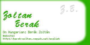 zoltan berak business card